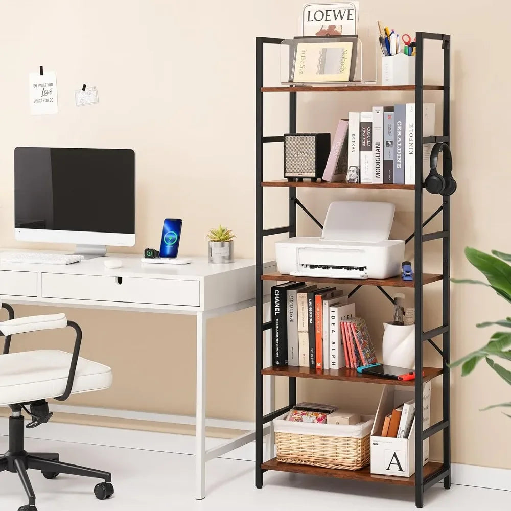 62"H x 23"W 5 Tier Bookshelf
