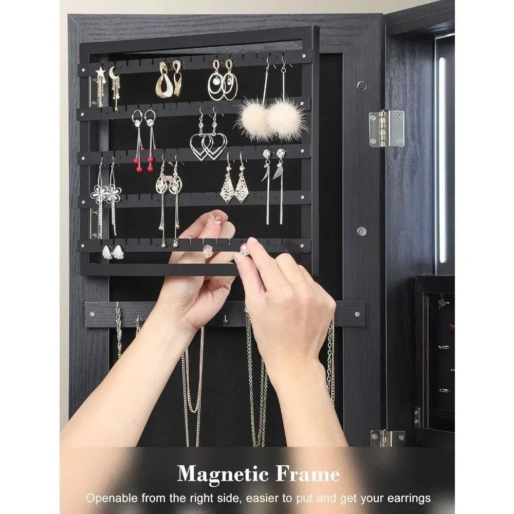 62" Full Body Length LED Mirror with Jewelry Storage