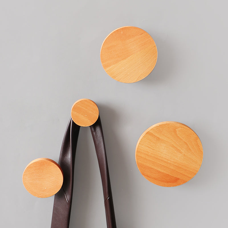 3-Piece Italian Wood Knob Coat-Hooks