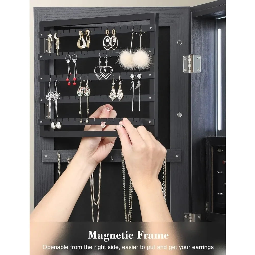 62" Full Body Length LED Mirror with Jewelry Storage