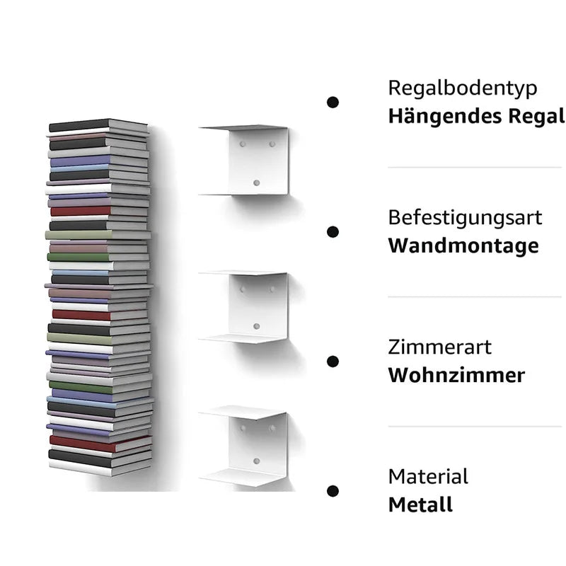 2-Piece Invisible Floating Bookcase Suit