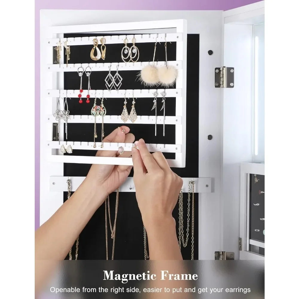 62" Full Body Length LED Mirror with Jewelry Storage