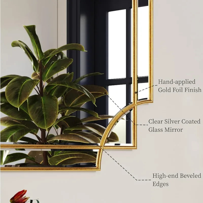 30" x 40" Large Mirror w/ Intricate Gold Frame