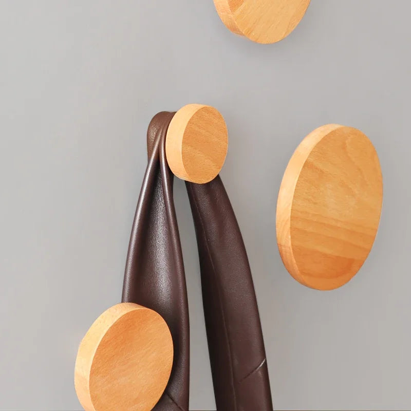 3-Piece Italian Wood Knob Coat-Hooks