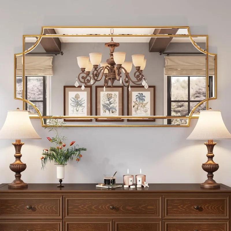 30" x 40" Large Mirror w/ Intricate Gold Frame