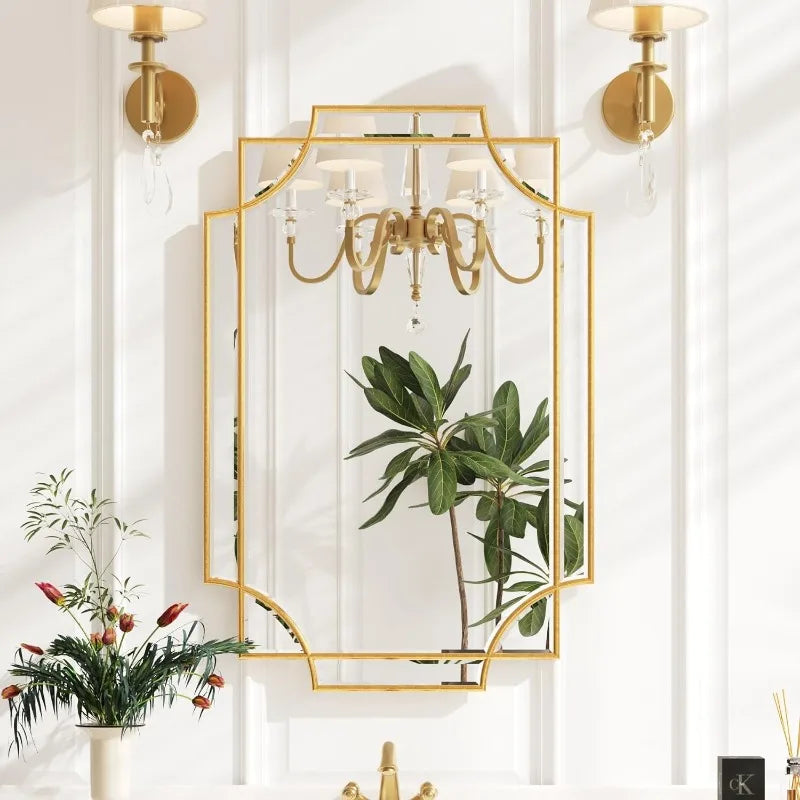 30" x 40" Large Mirror w/ Intricate Gold Frame
