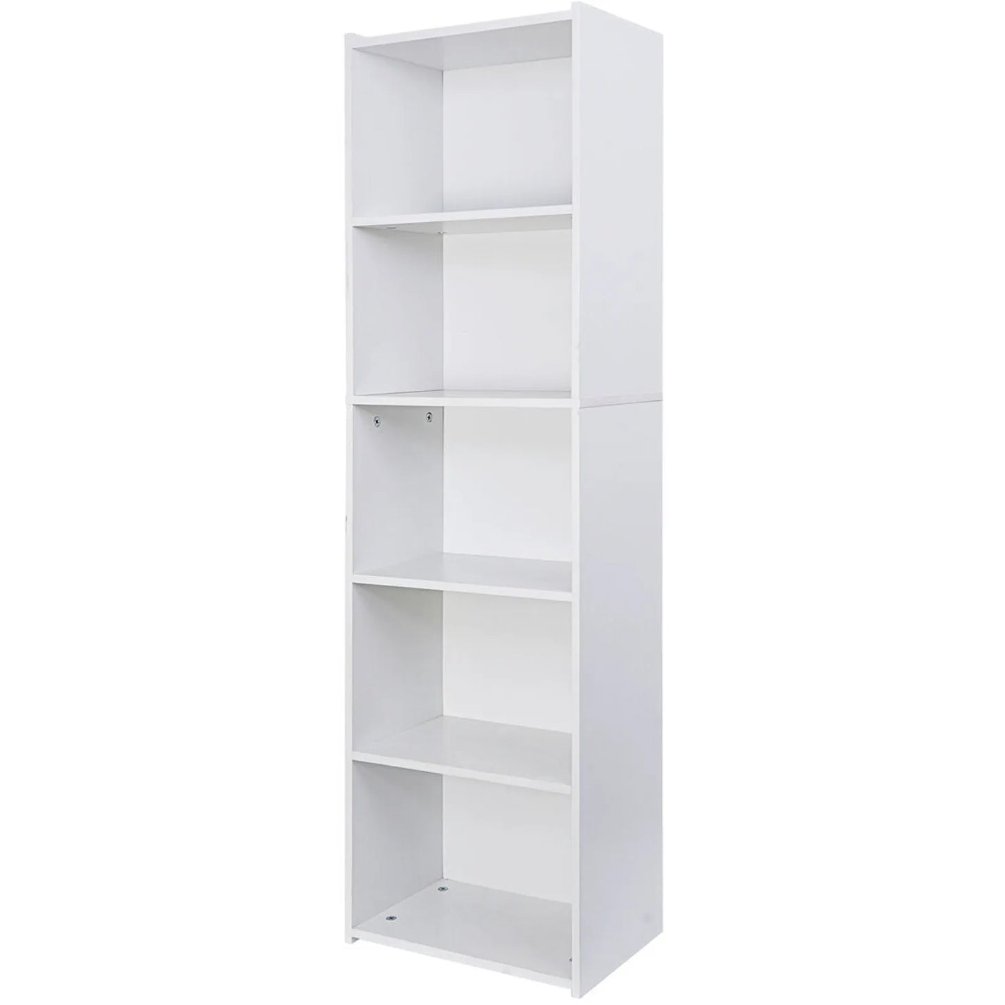 52"H x 15"W 5 Tier White Bookcase