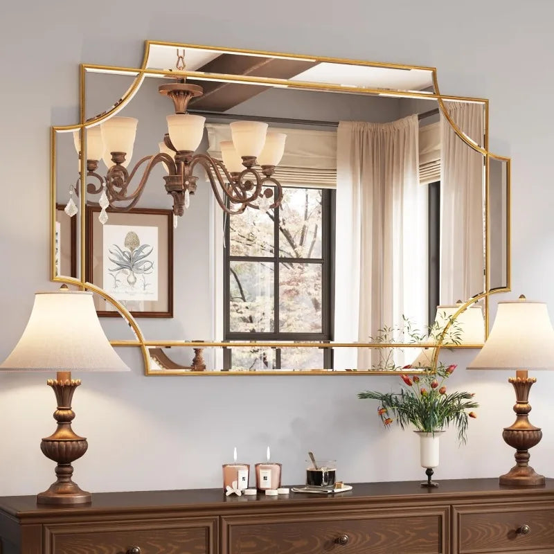 30" x 40" Large Mirror w/ Intricate Gold Frame