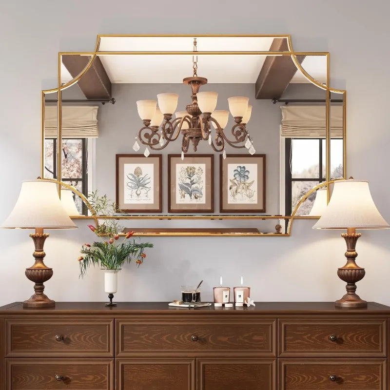 30" x 40" Large Mirror w/ Intricate Gold Frame