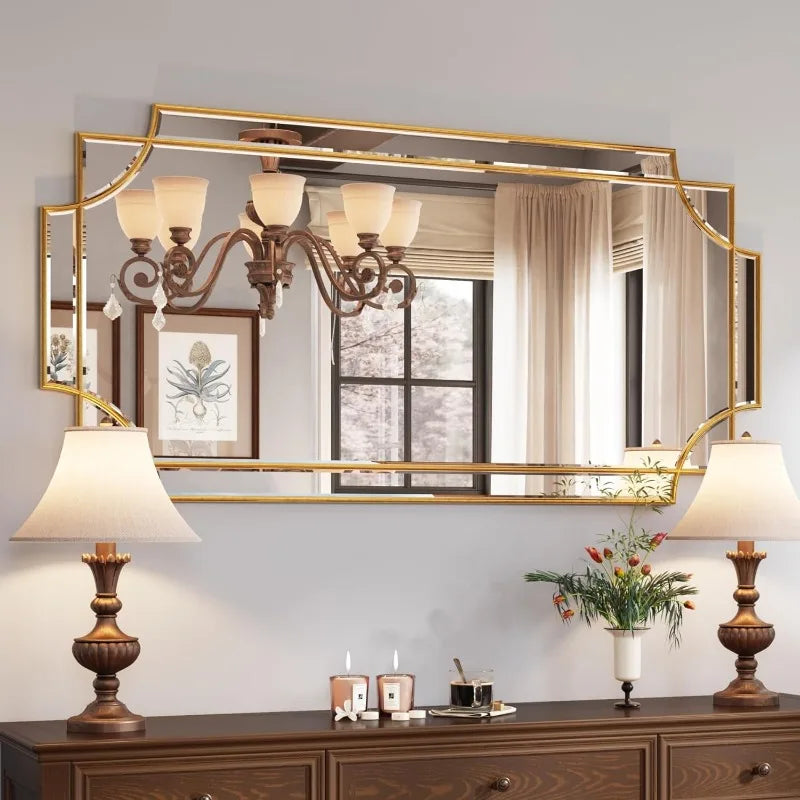 30" x 40" Large Mirror w/ Intricate Gold Frame