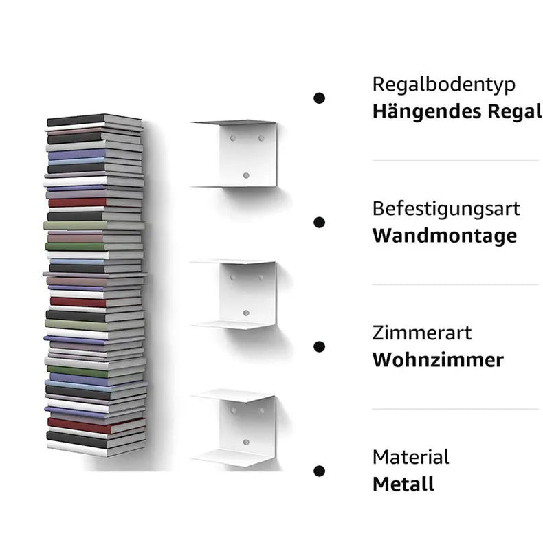 2-Piece Invisible Floating Bookcase Suit