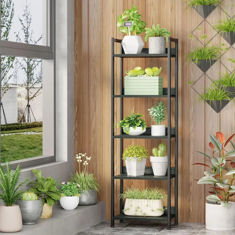 55"H x 15"W 5 Tier Bookshelf with Drawer
