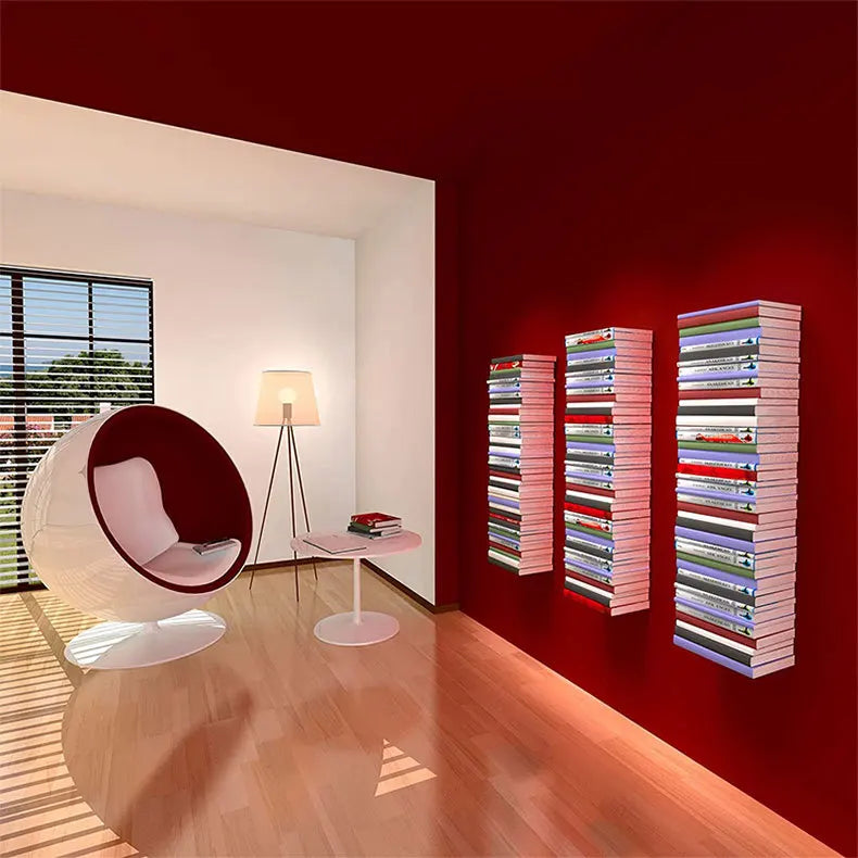 2-Piece Invisible Floating Bookcase Suit