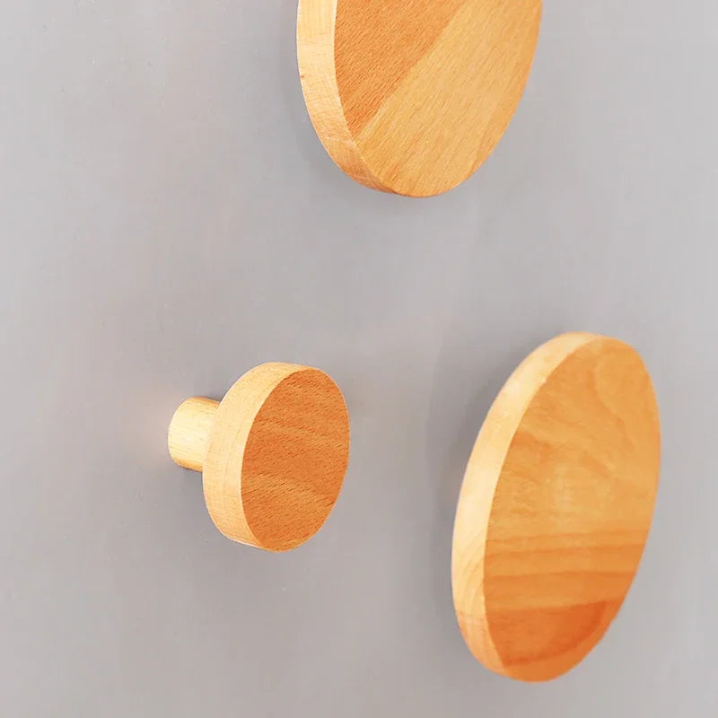 3-Piece Italian Wood Knob Coat-Hooks