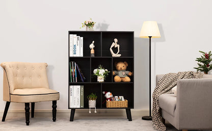 43.3"H x 9.5"D x 31"W Umail Alternative Black Bookcase on Legs