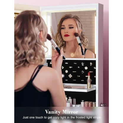 62" Full Body Length LED Mirror with Jewelry Storage
