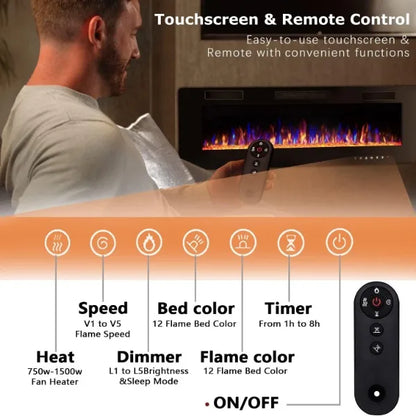 50" Ultra-Thin Electric Fireplace
