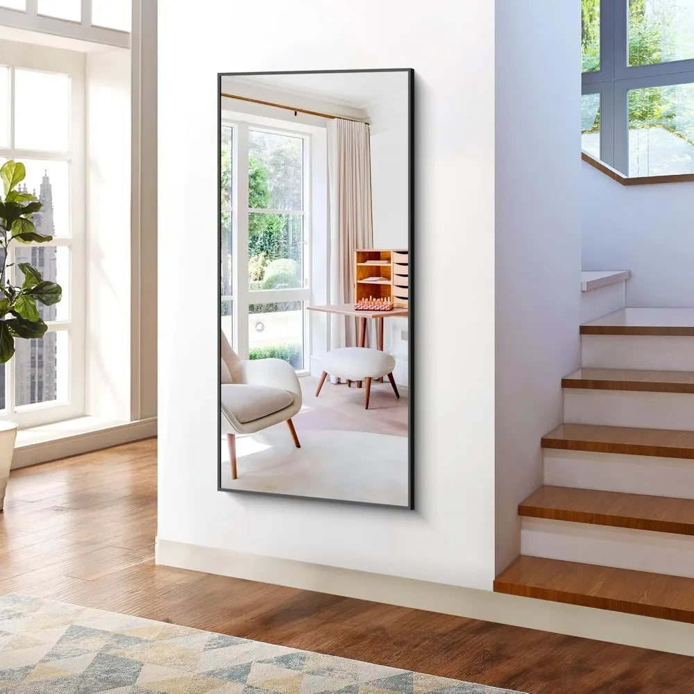 30" x 60" Black-Framed Bathroom Mirror