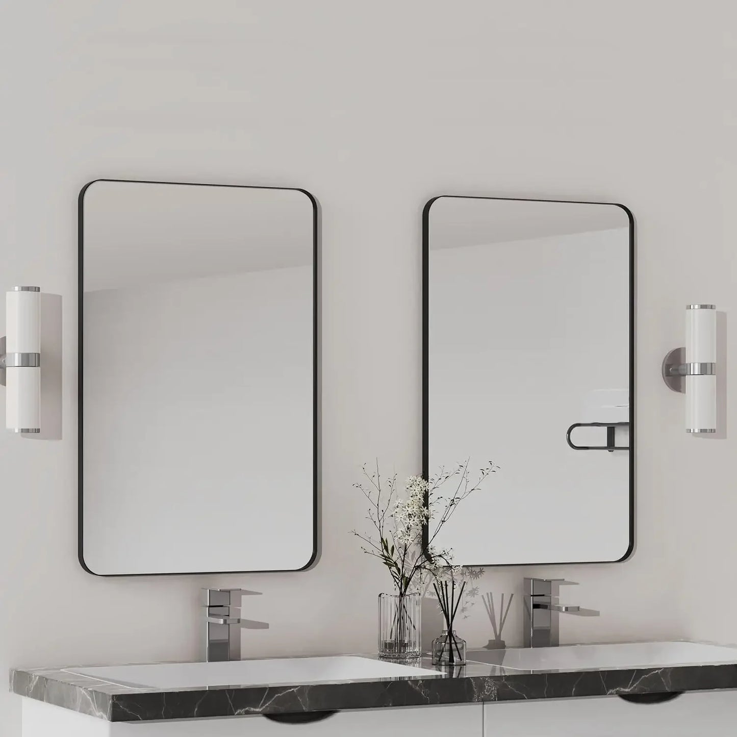 24" x 36" Round Corners 2-Pack Bathroom Mirrors