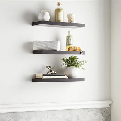 16"W x 1" x 6.6"D Durable Faux Wood Floating Shelves