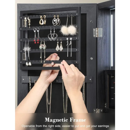 62" Full Body Length LED Mirror with Jewelry Storage
