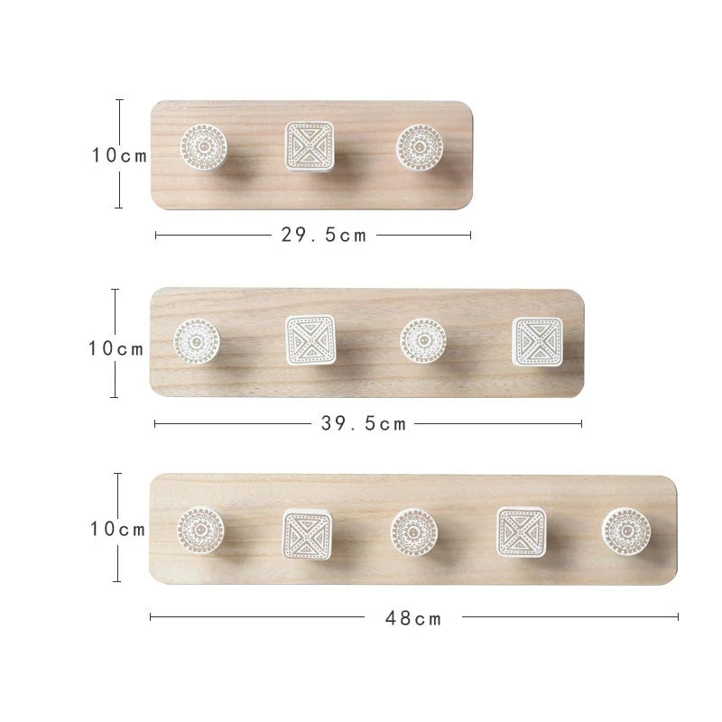 3-5 Aged-Nordic Wooden Coat Hooks