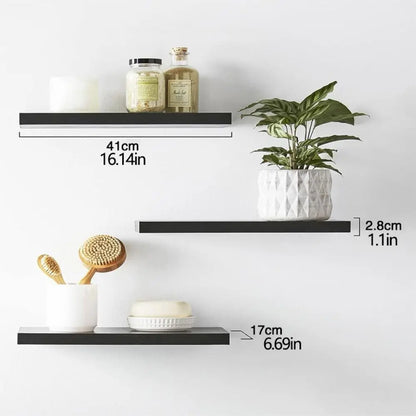 16"W x 1" x 6.6"D Durable Faux Wood Floating Shelves