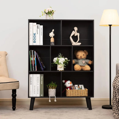 43.3"H x 9.5"D x 31"W Umail Alternative Black Bookcase on Legs