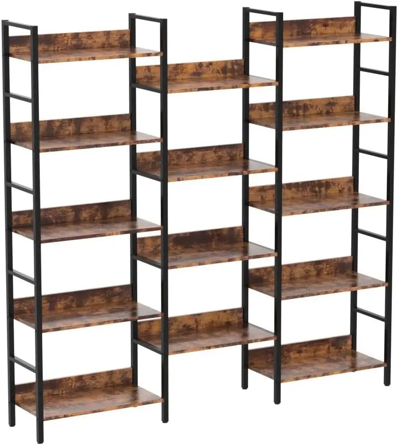 12"D x 70"W x 70"H Triple-Wide Multi-Level German Industrial Bookcase