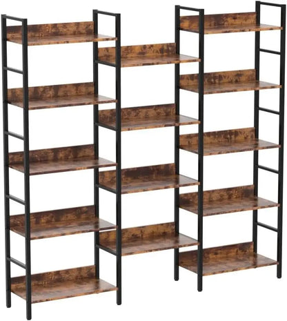 12"D x 70"W x 70"H Triple-Wide Multi-Level German Industrial Bookcase