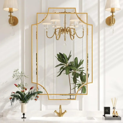 30" x 40" Large Mirror w/  Intricate Gold Frame