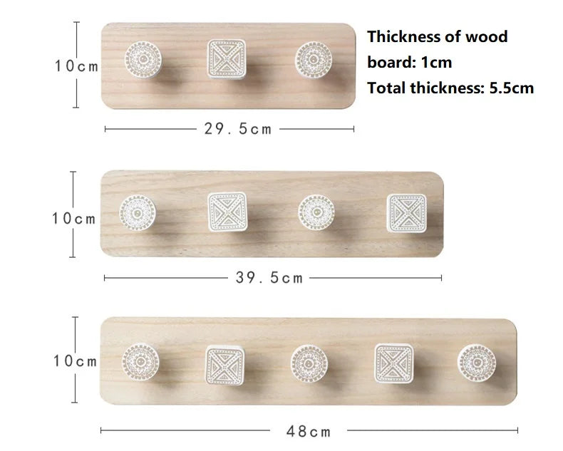 3-5 Aged-Nordic Wooden Coat Hooks