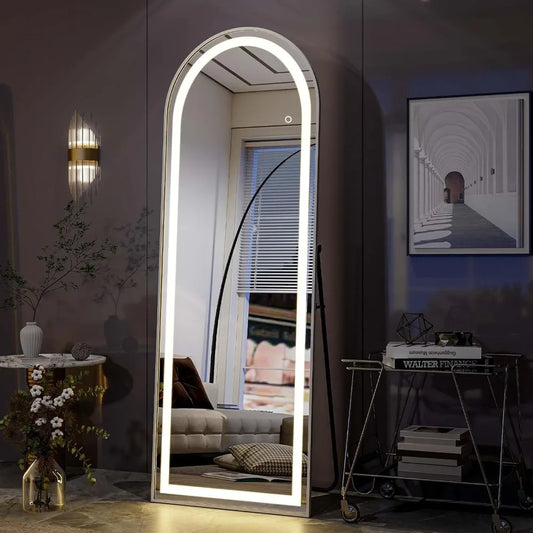 63" x 20" Arched Full Length Mirror with LED