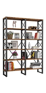 12"D x 70"W x 70"H Triple-Wide Multi-Level German Industrial Bookcase