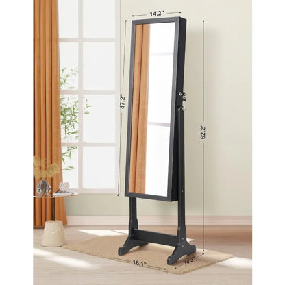 62" Full Body Length LED Mirror with Jewelry Storage