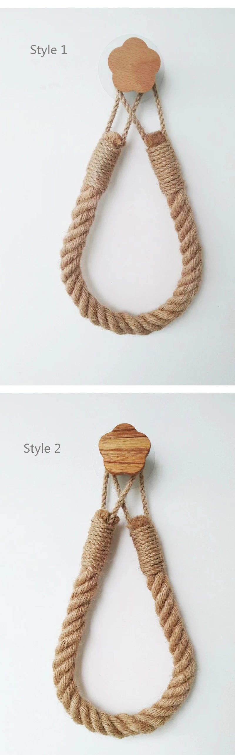 Solid Wood Rope Woven Towel Rack