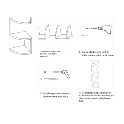 7.5"D x 7.5"W x 34"H 5-Story Counter-Weaved Corner Bookshelf