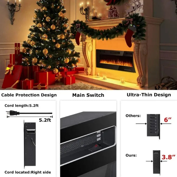 50" Ultra-Thin Electric Fireplace
