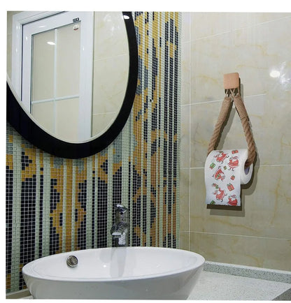 Solid Wood Rope Woven Towel Rack