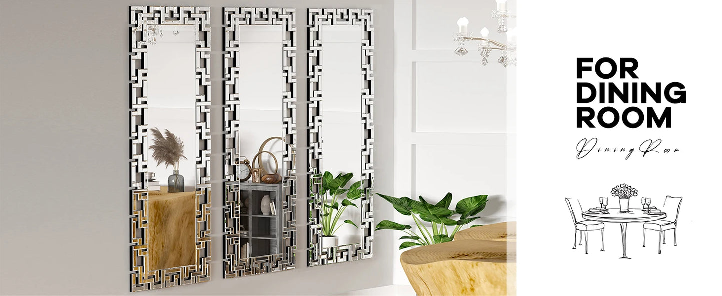 63" x 21" Full Length Body Mirror with Decorative Frame