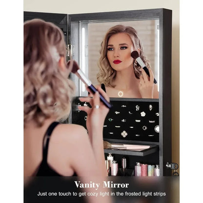 62" Full Body Length LED Mirror with Jewelry Storage