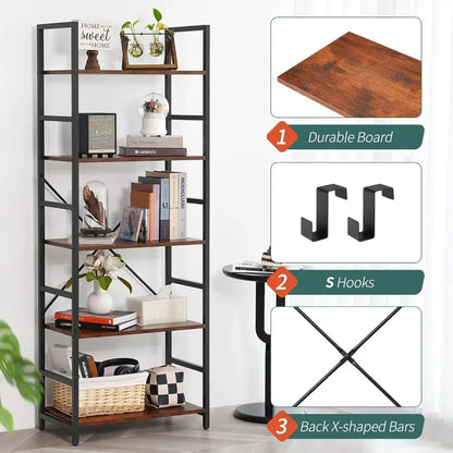 62"H x 23"W 5 Tier Bookshelf