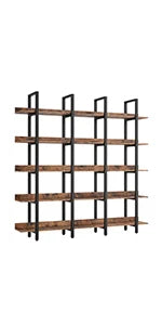 12"D x 70"W x 70"H Triple-Wide Multi-Level German Industrial Bookcase