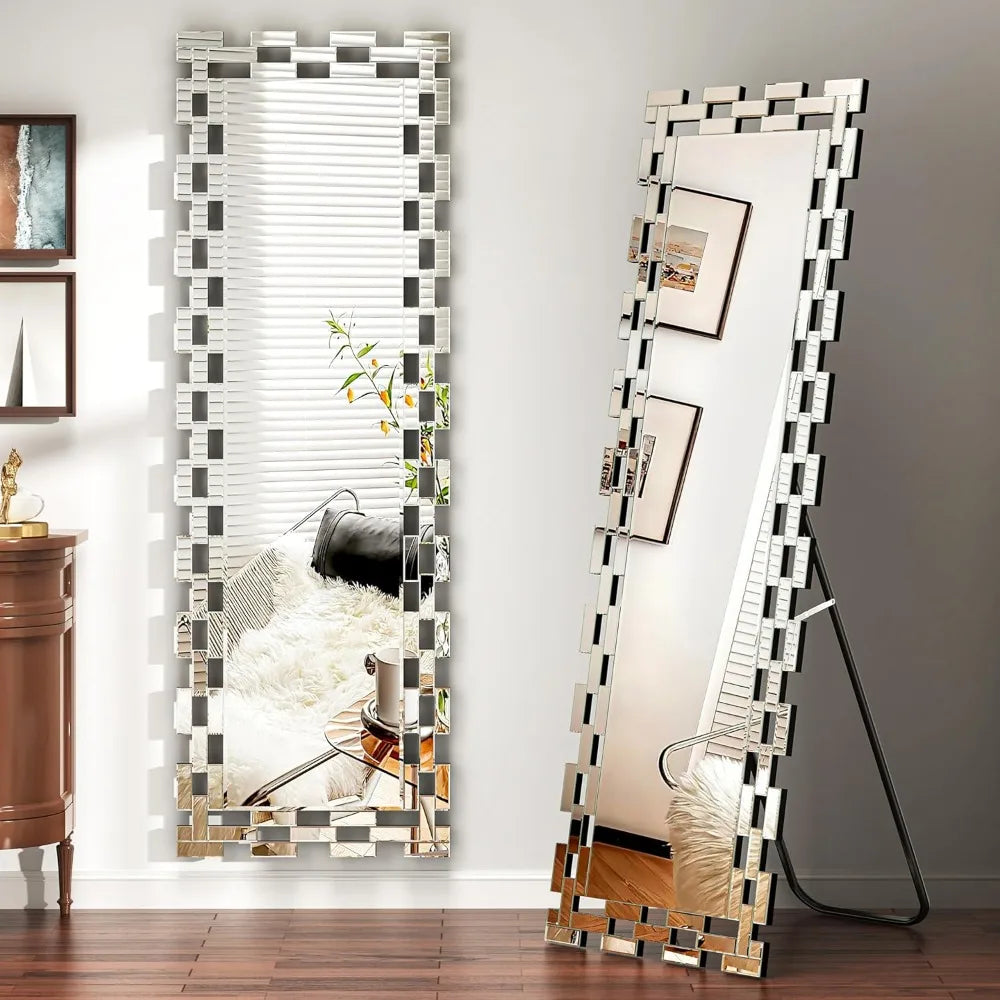 63" x 21" Full Length Body Mirror with Decorative Frame