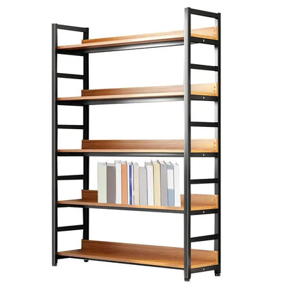 56"H x 39"W Bookcase w/ Steel Frame & Wood Racks