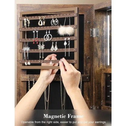62" Full Body Length LED Mirror with Jewelry Storage