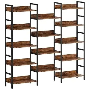 12"D x 70"W x 70"H Triple-Wide Multi-Level German Industrial Bookcase